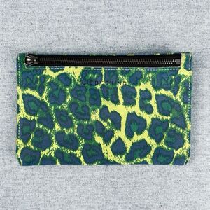 Liebskind Berlin Clutch Small Green Animal Print Suede Leather Festival‎ Flaw